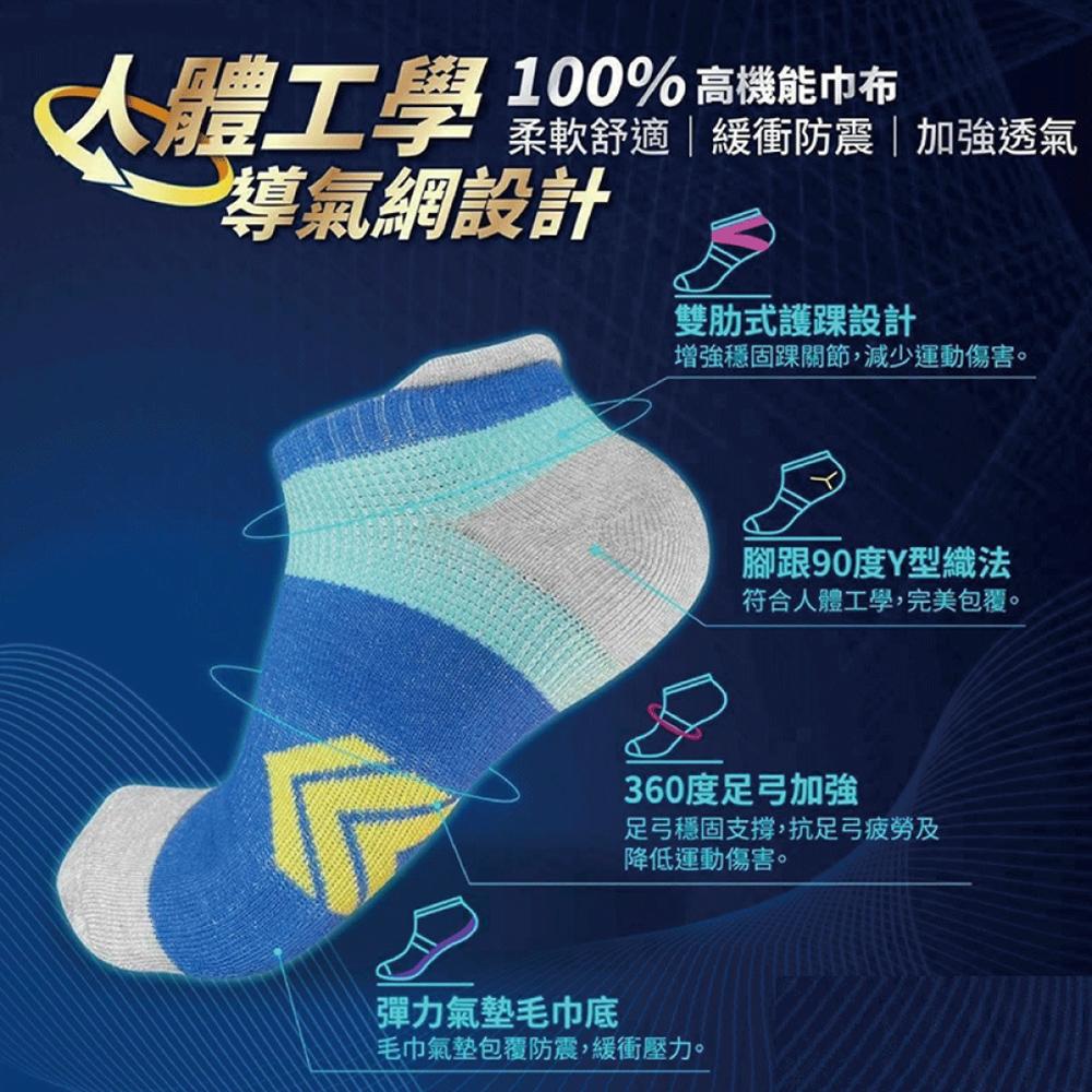 8/4結單-(1組12雙)台灣製 有氧3D足弓機能襪EX版 22-28CM 彈性 運動襪 舒適 保暖 厚實 抑菌 散熱