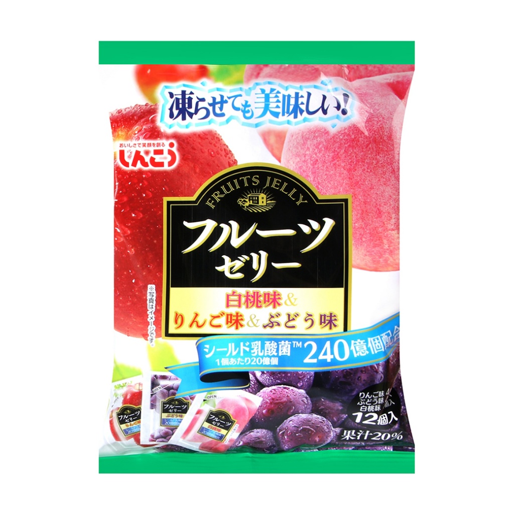 5/19結單-日本 SHINKO 乳酸菌果凍（蘋果、白桃、葡萄）12入